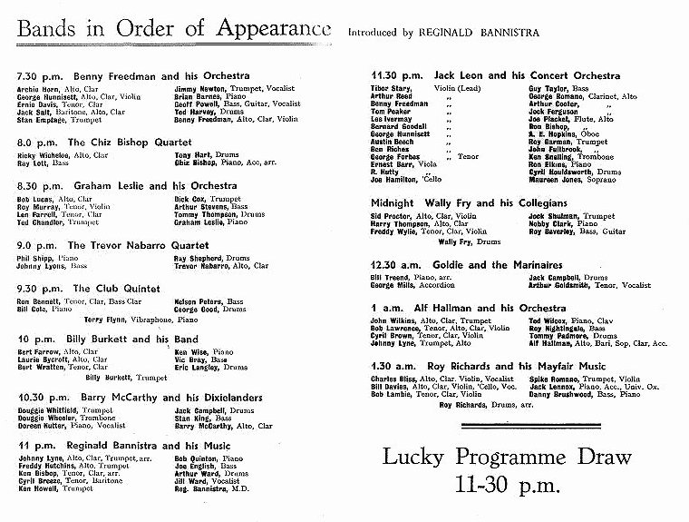 1956 Festival of Dance Music Programme